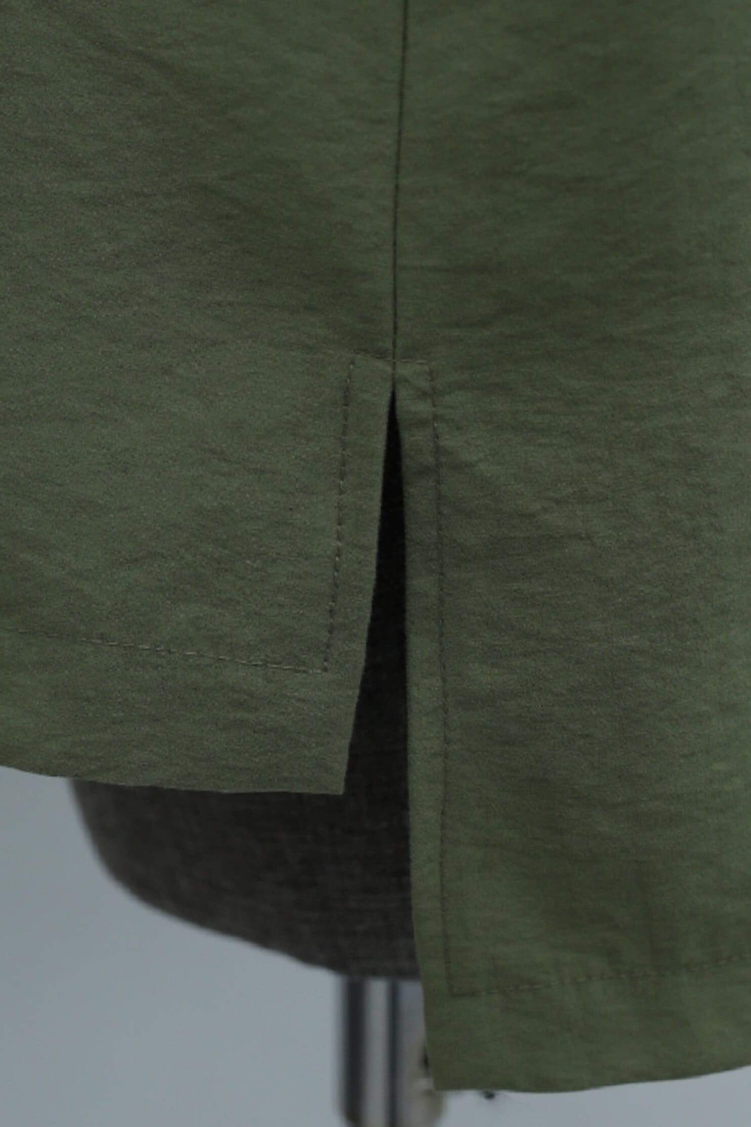 Round Neck Button Front Long Back Polyviscose Tunic - Olive Green - Podyumplus - by Peralane - photo 8