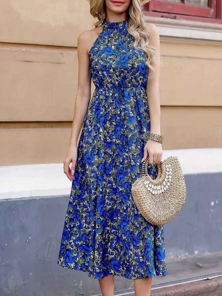 Women's Sleeveless Halter Neck Maxi Dress with Floral Print - Janes - by Peralane - photo 2