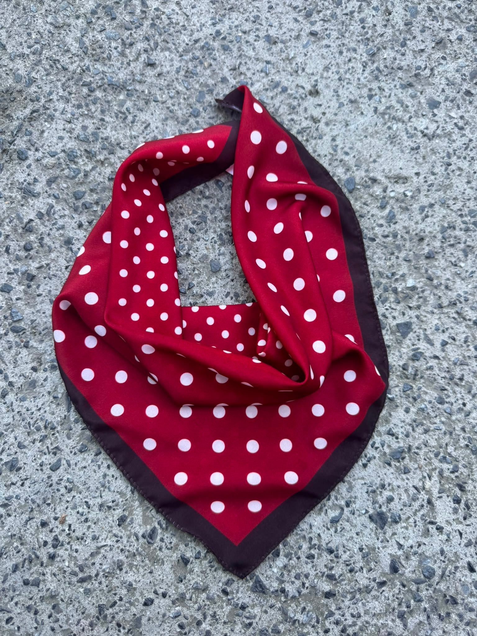 Burgundy Polka Dot Bandana Scarf 50x50 cm - Nesvay - by Peralane - photo 4