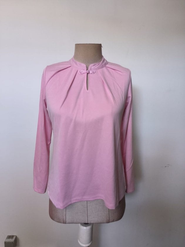 Women's Long Sleeve High Neck Knotted Modal Blouse - Janes - by Peralane - photo 4