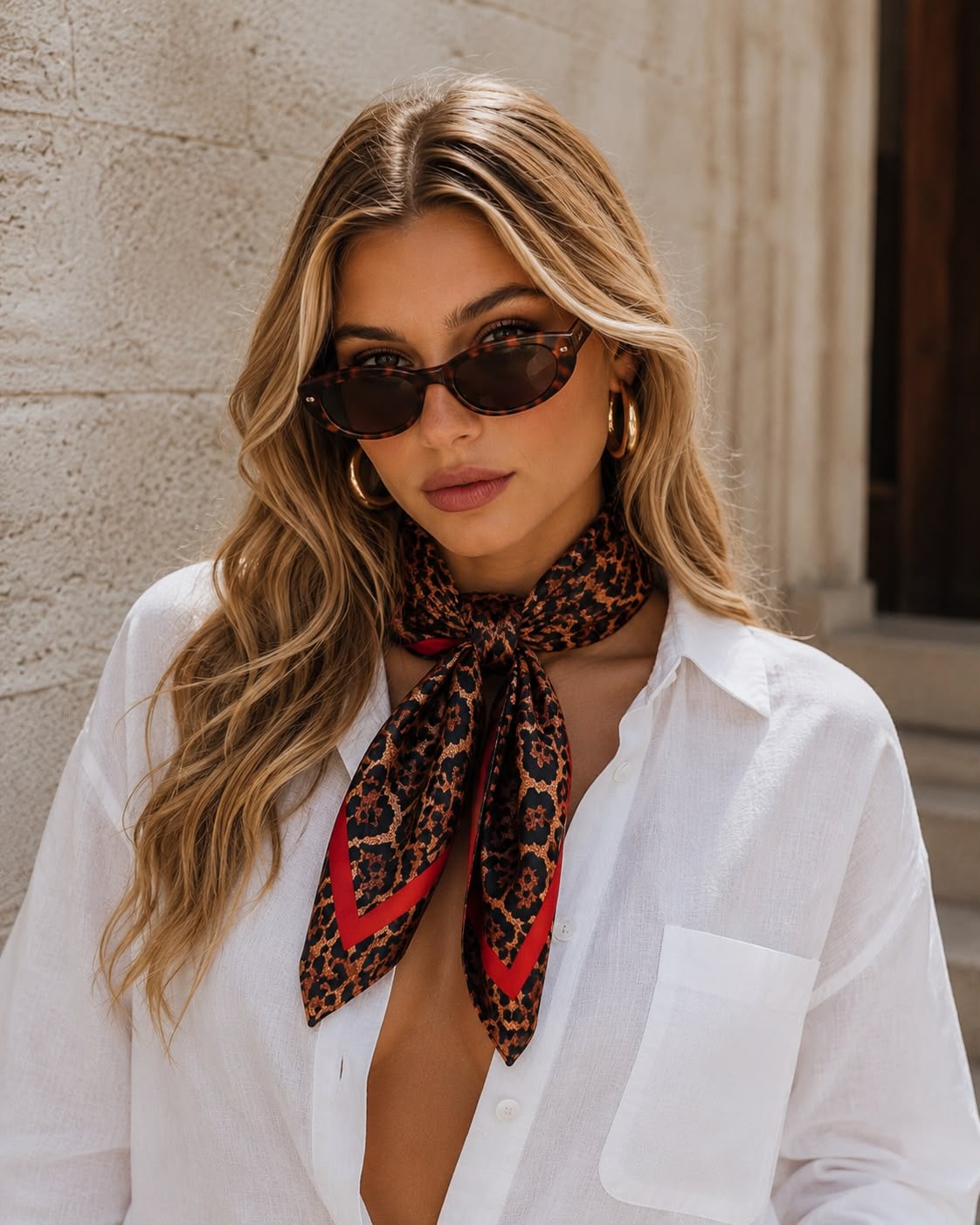Leopard Print Vizon Bandana Scarf 70x70 cm - Nesvay - by Peralane - photo 2