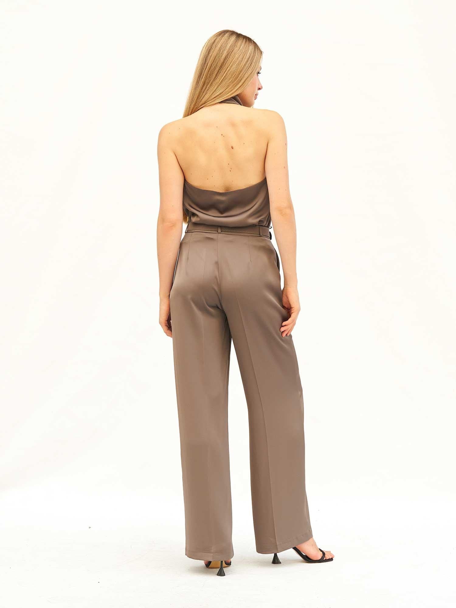Satin Wide-Leg Trousers with Belt - Lefon - by Peralane - photo 3
