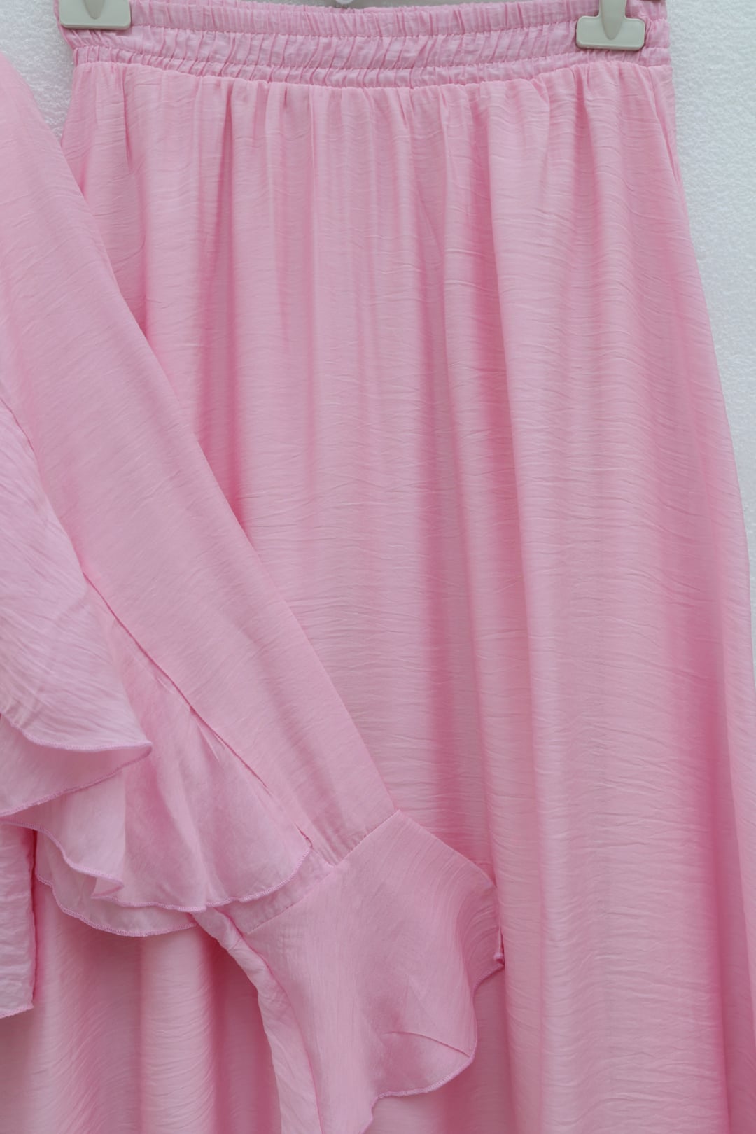 Pink Ruffled Bow Collar Modal Two-Piece Set with Skirt - Podyumplus - by Peralane - photo 6