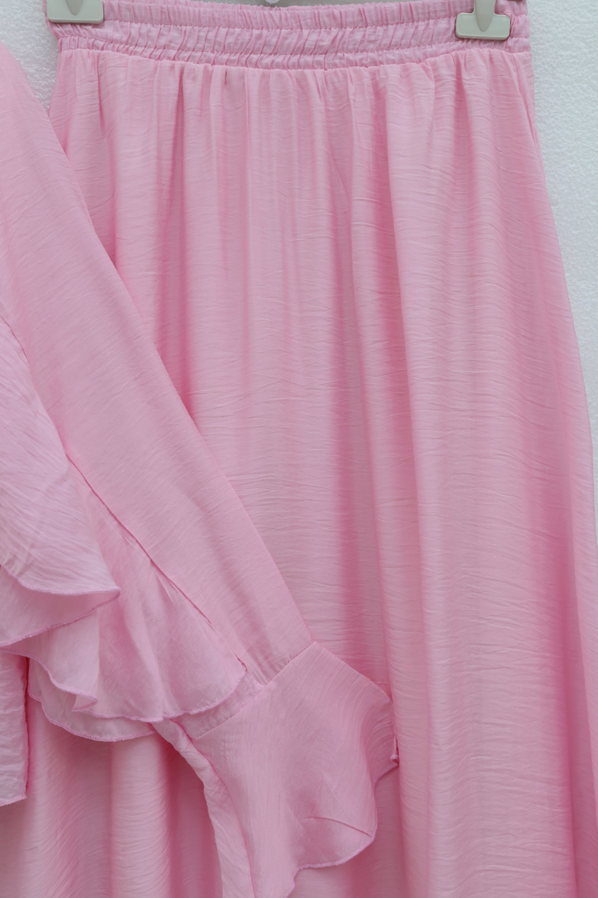 Pink Ruffled Bow Collar Modal Two-Piece Set with Skirt - Podyumplus - by Peralane - photo 6