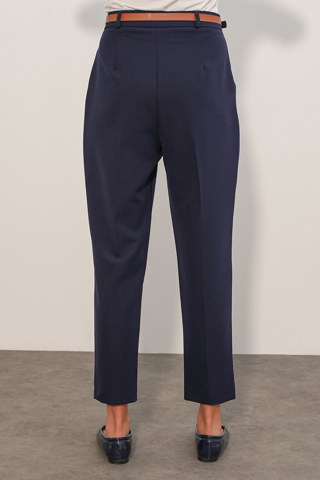 Women's Belted Fabric Trousers 30136 - Dark Navy - Bigdart - by Peralane - photo 5
