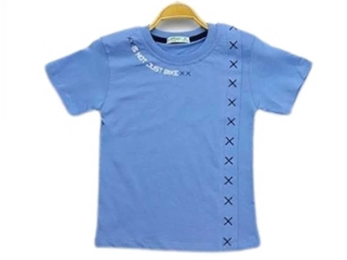 Bike Print Boys' T-Shirt - Light Blue - Bittos Kids - by Peralane