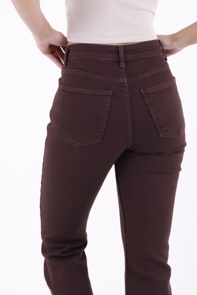 Women's High-Waist Flared Mom Jeans - Brown - Xlove - by Peralane - photo 5
