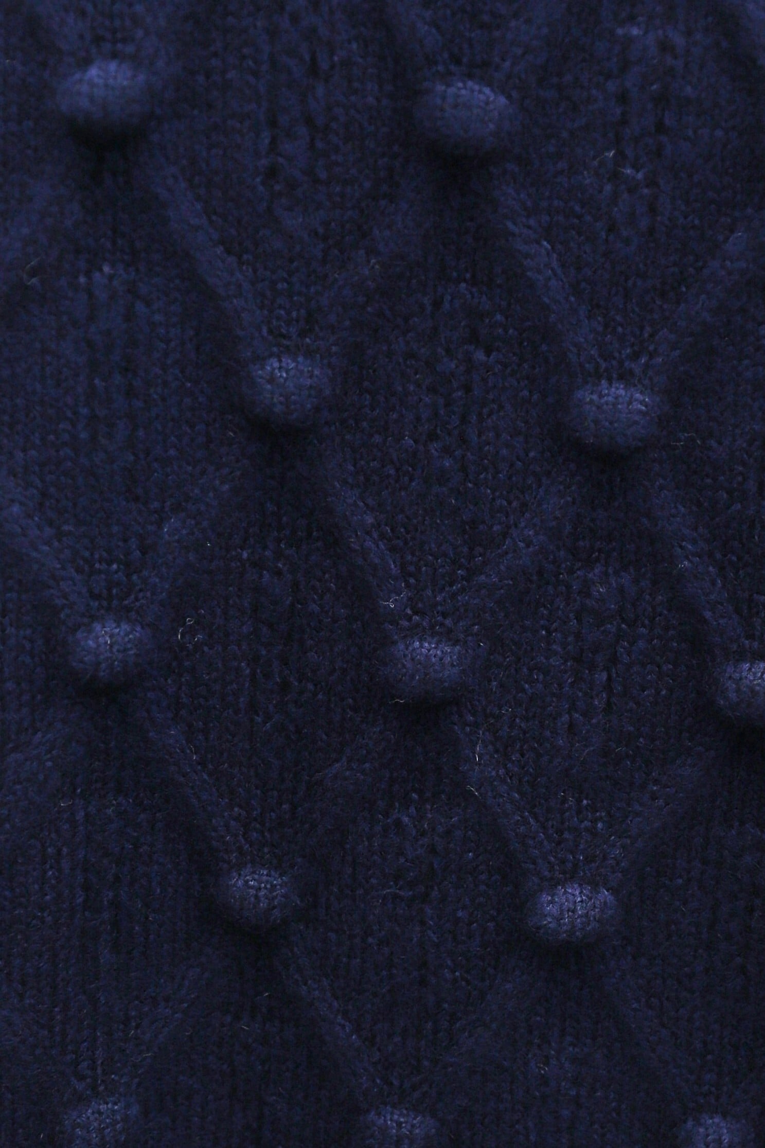 Pom Pom Front Checked Slouchy Knit Tunic in Navy Blue - Podyumplus - by Peralane - photo 6