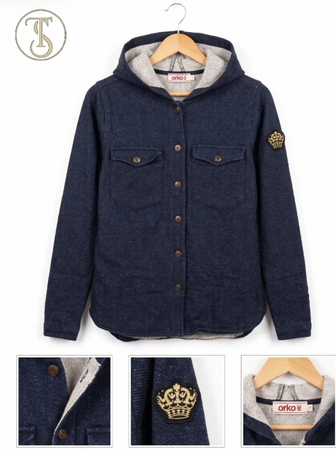 Boys' Denim Jacket with Hood - 1216 - Has Bereket - by Peralane
