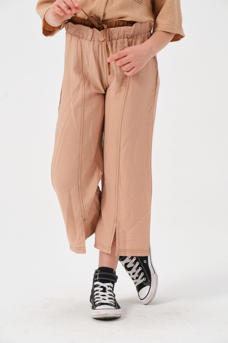 Girls' Belted Capri Trousers 8-15Y 2051-241Z4ALN01 - Jazziee - by Peralane