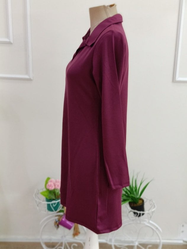Women's Long Sleeve Collared Short Modal Dress - Janes - by Peralane - photo 5