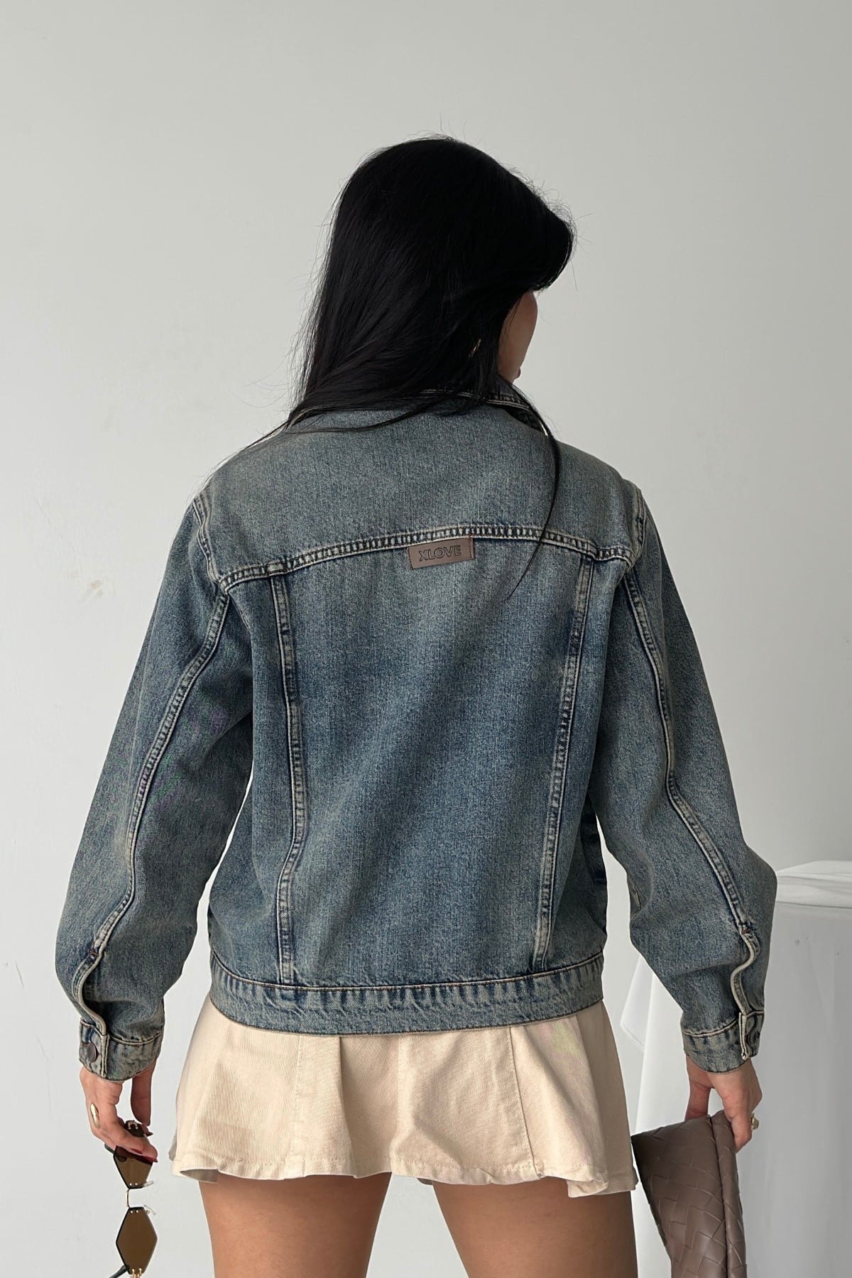 Classic Collar Pocket Button Denim Jacket 6081 Medium Blue - Xlove - by Peralane - photo 5