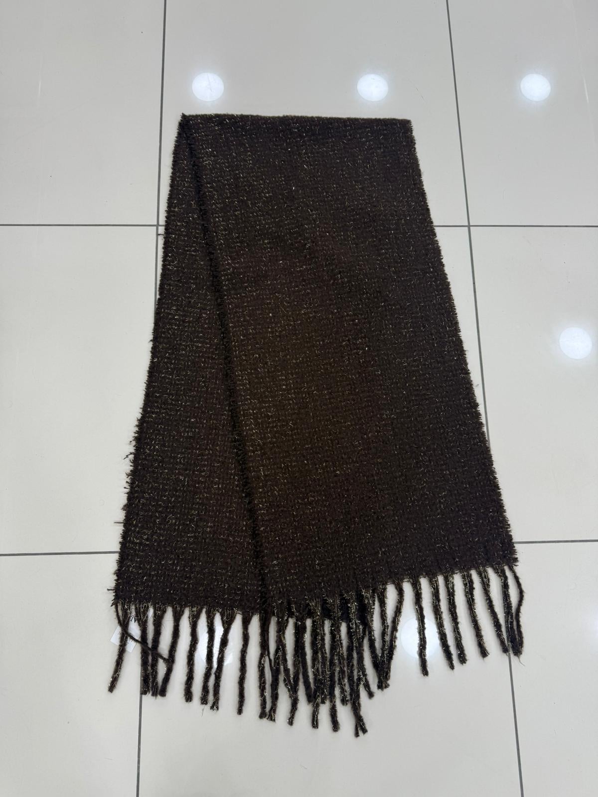 15405 Brown Metallic Knit Scarf Shawl - Nesvay - by Peralane - photo 5