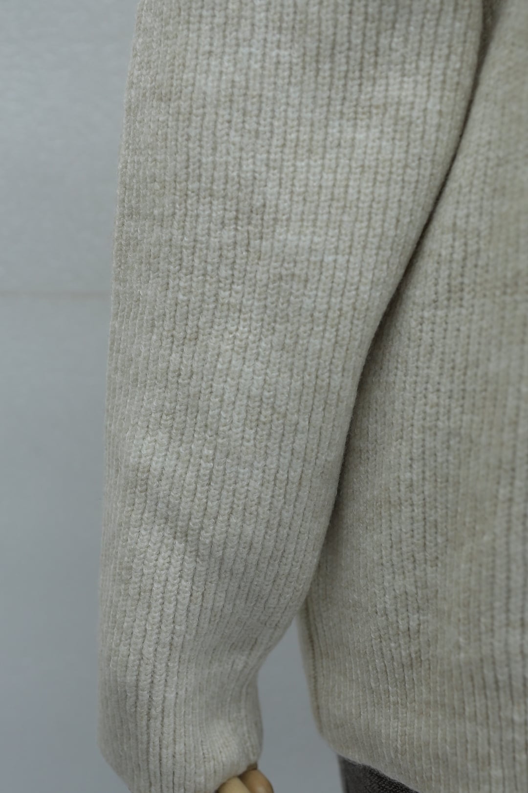 Half-Turtleneck Button-Front Relaxed Knit Cardigan - Stone - Podyumplus - by Peralane - photo 7