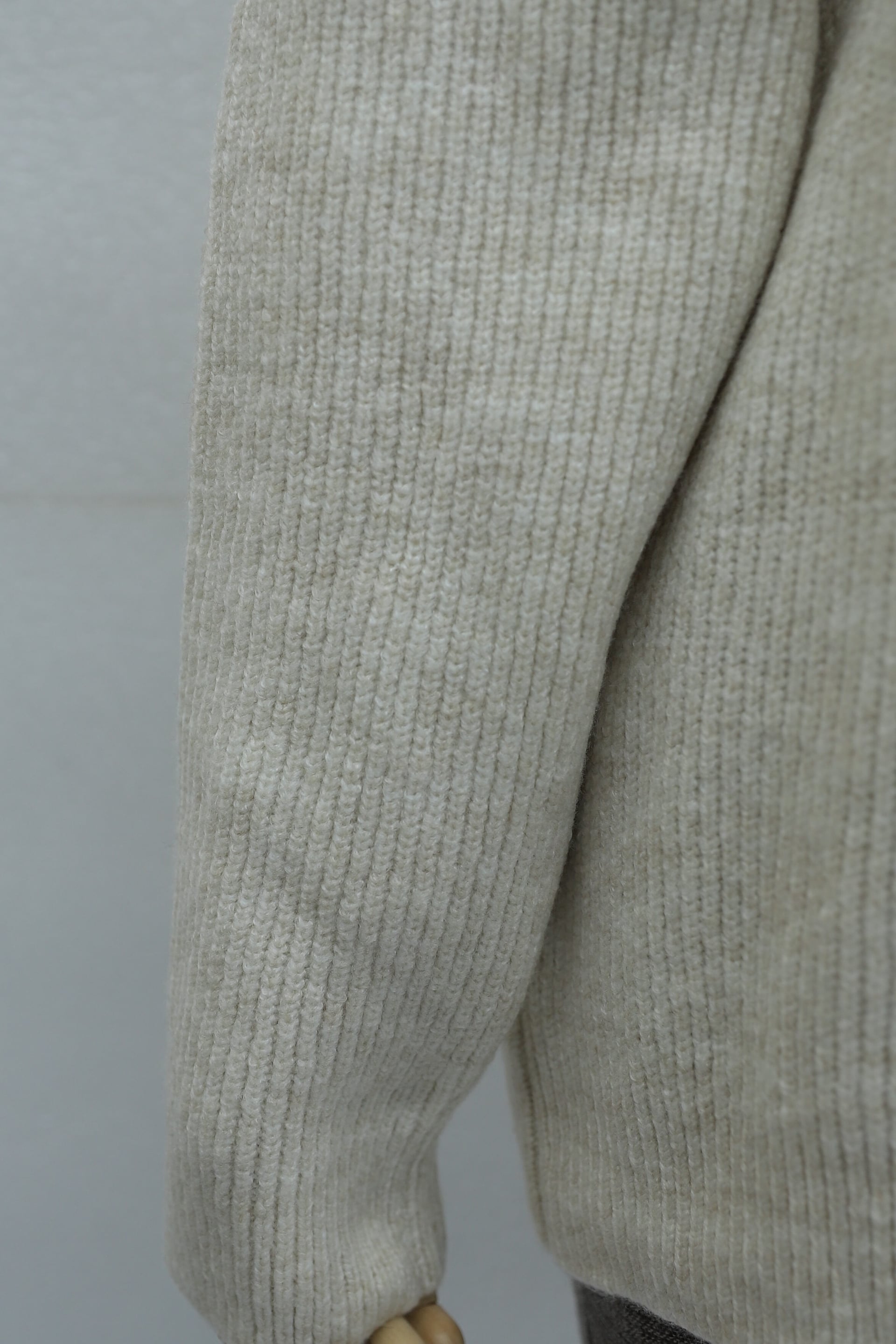 Half-Turtleneck Button-Front Relaxed Knit Cardigan - Stone - Podyumplus - by Peralane - photo 7