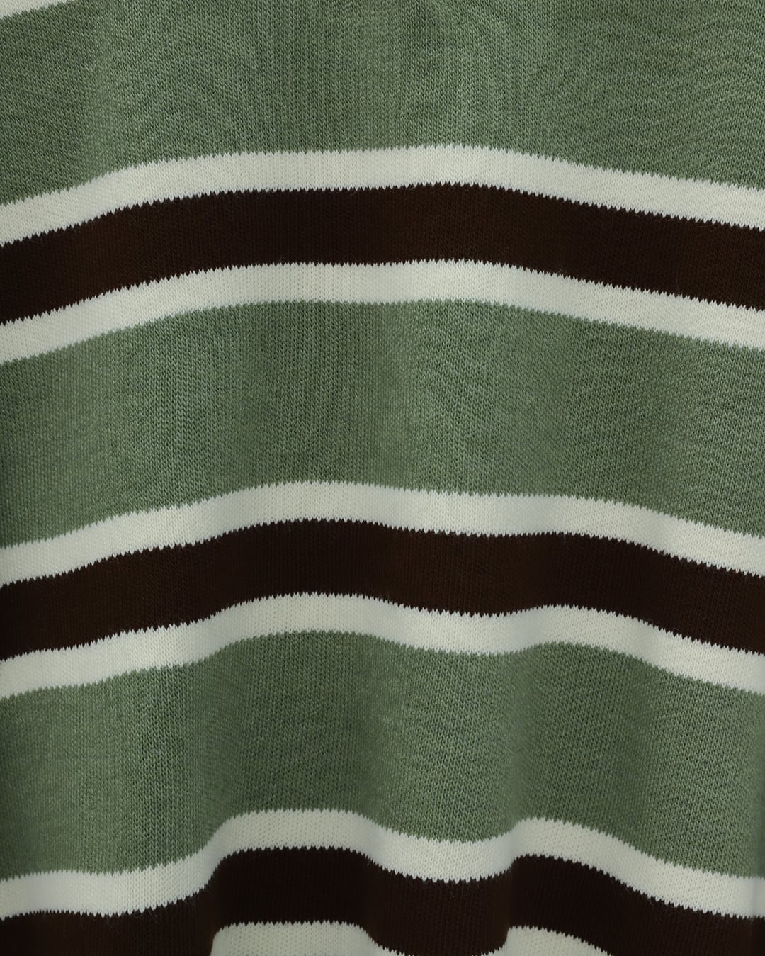 Polo Collar Buttoned Striped Knit Sweater - Green - Podyumplus - by Peralane - photo 4