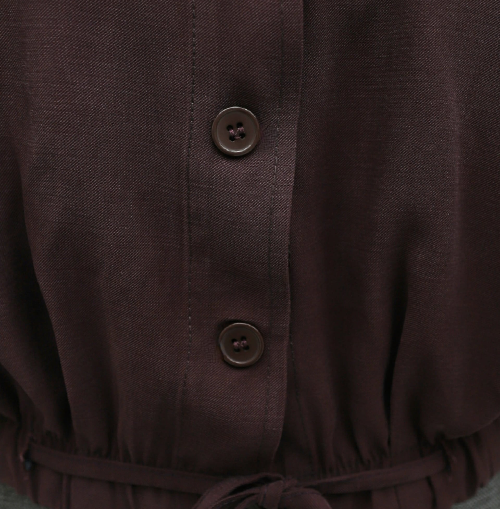 Diagonal Button-Front Blouse with Elasticated Waist and Sleeves - Bordeaux - Podyumplus - by Peralane - photo 6