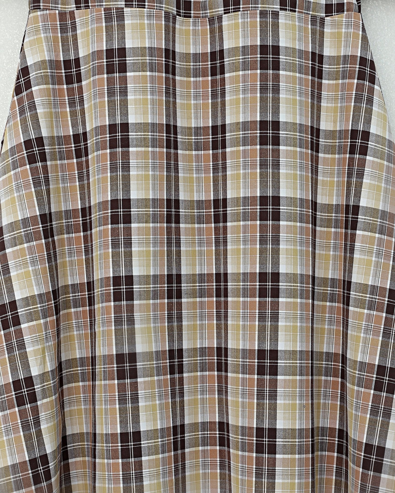 Elasticated Waist Plaid Polyviscose Skirt - Brown - Podyumplus - by Peralane - photo 5