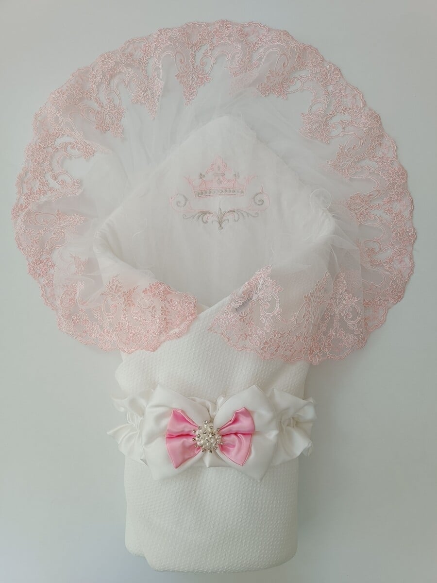 Baby Swaddle Blanket 0-18M Pink Lace Crown - Tomuycuk - by Peralane