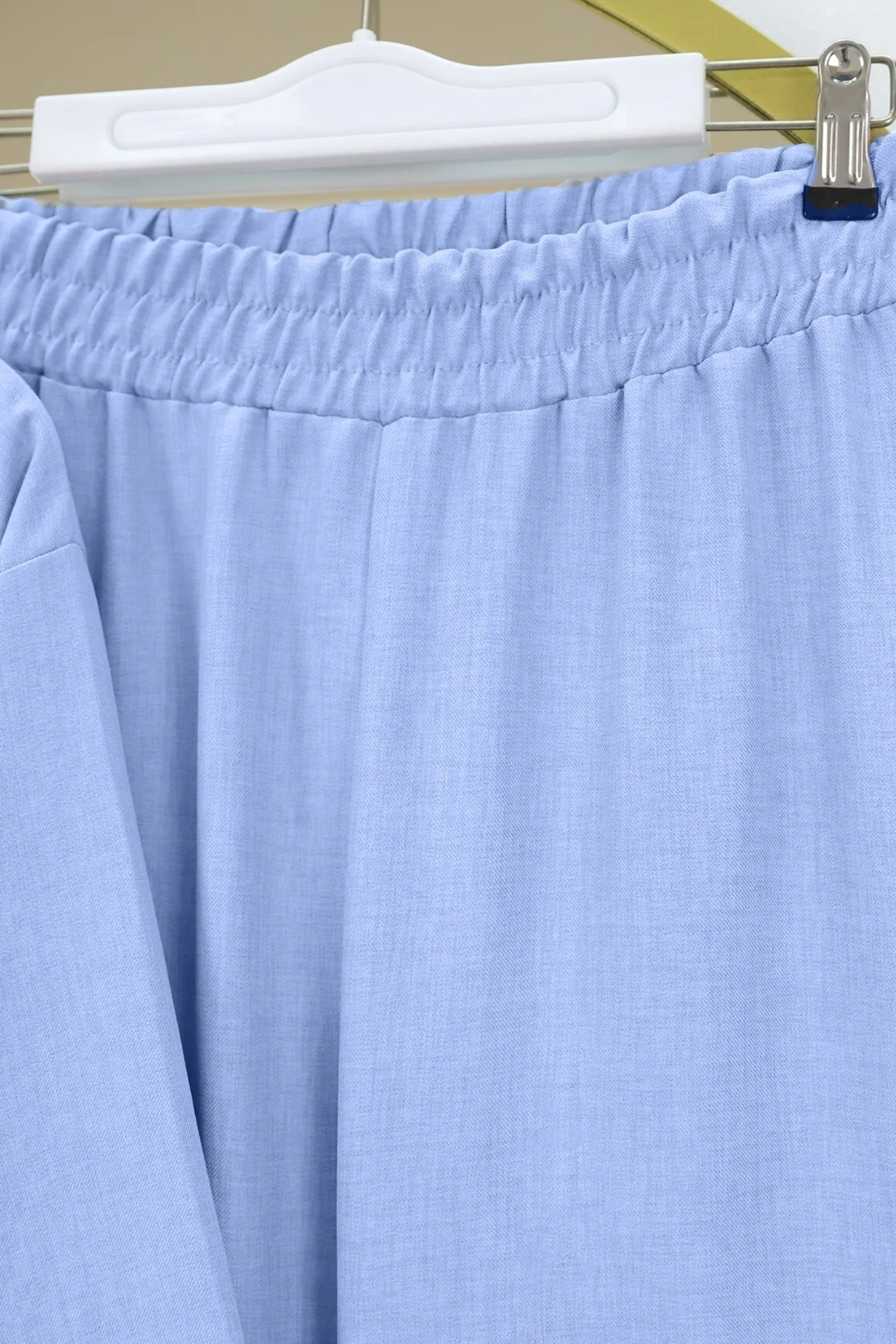 Women's Light Blue Wrap-Front Kimono and Wide-Leg Trousers Two-Piece Set - Podyumplus - by Peralane - photo 7