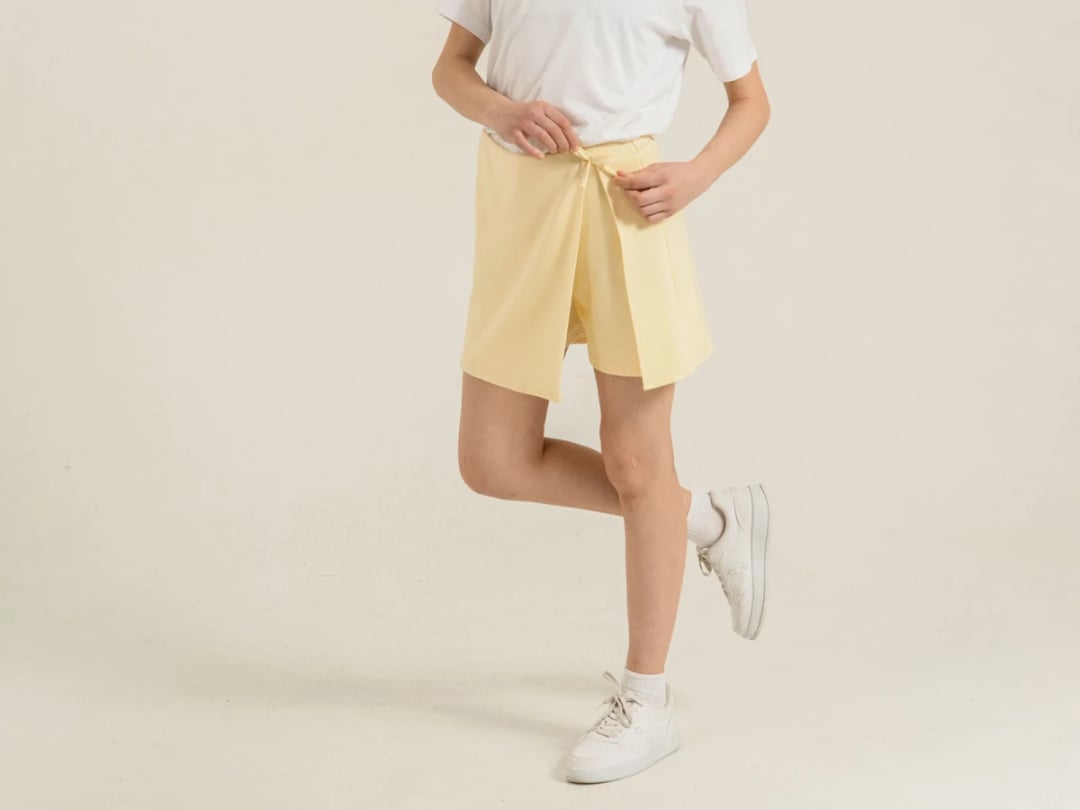 Girls' Bow Detail Wrap Shorts - Nickel - by Peralane