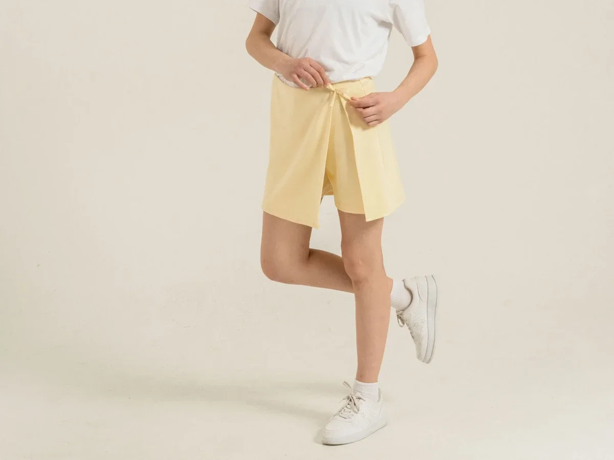 Girls' Bow Detail Wrap Shorts - Nickel - by Peralane