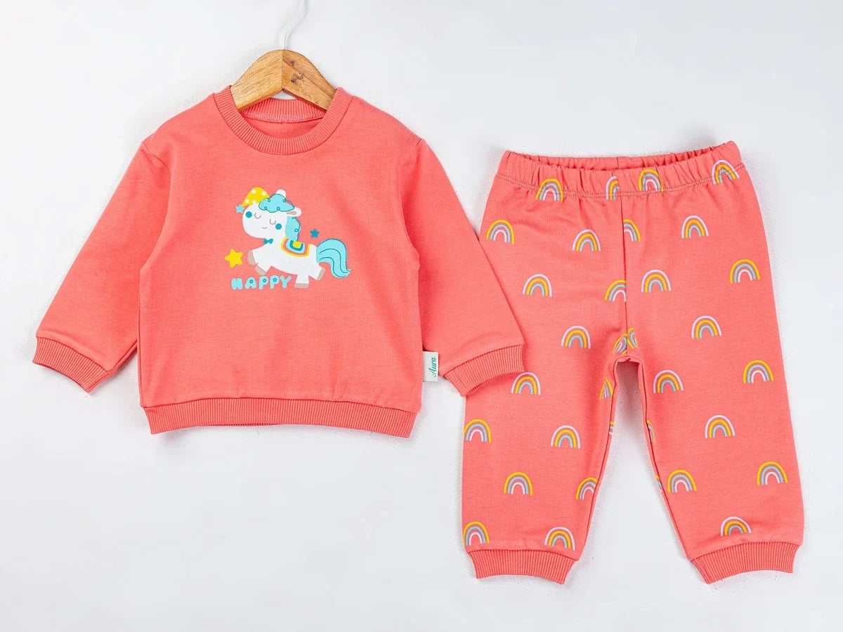 Unicorn Print Girl's Sweatshirt and Trousers Set - Comix - by Peralane