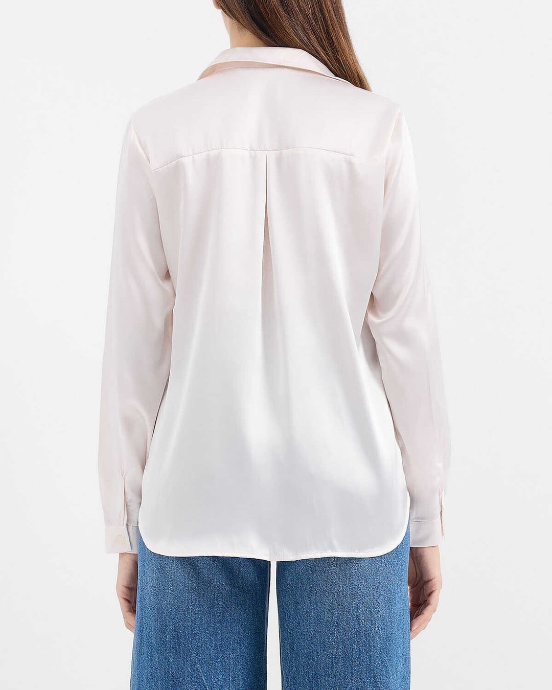 Lightweight Flowing Satin Blouse - Cream - Wholeskop - by Peralane - photo 5