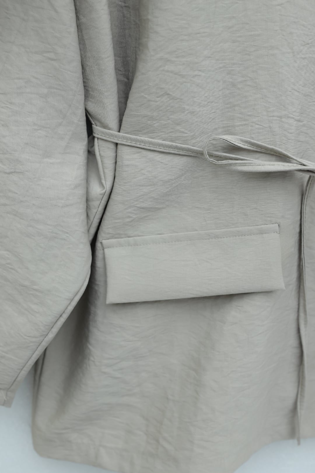 Cape Detail V-Neck Tie-Front Parachute Set - Stone - Podyumplus - by Peralane - photo 8