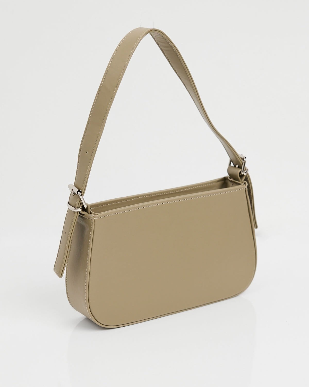 Plain Taupe Faux Leather Shoulder Bag - Bigdart - by Peralane - photo 5