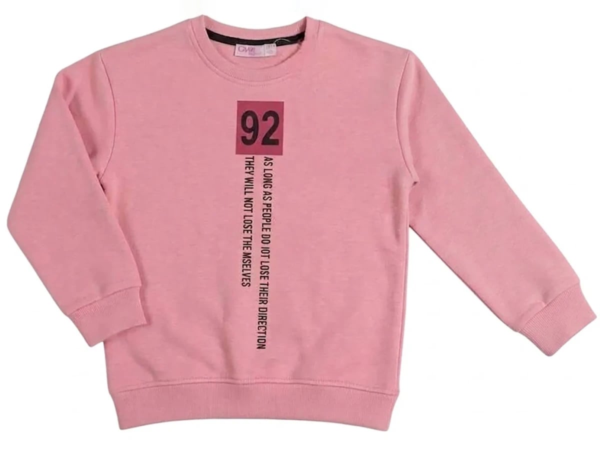 Girls' Printed Crew Neck Sweatshirt - Pink (Pack of 5) - CMK - by Peralane