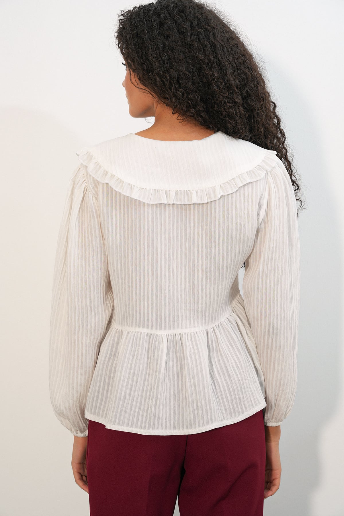 Women's White Bebe Collar Shirt Blouse 993 - Bigdart - by Peralane - photo 5
