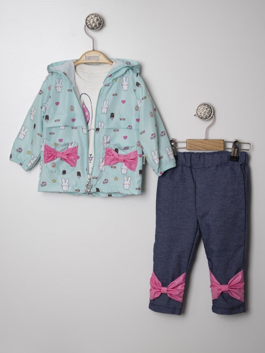 Baby Girls' 3-Piece Set: Hooded Jacket, T-Shirt, and Trousers - 6-18M - Lummy Baby - by Peralane