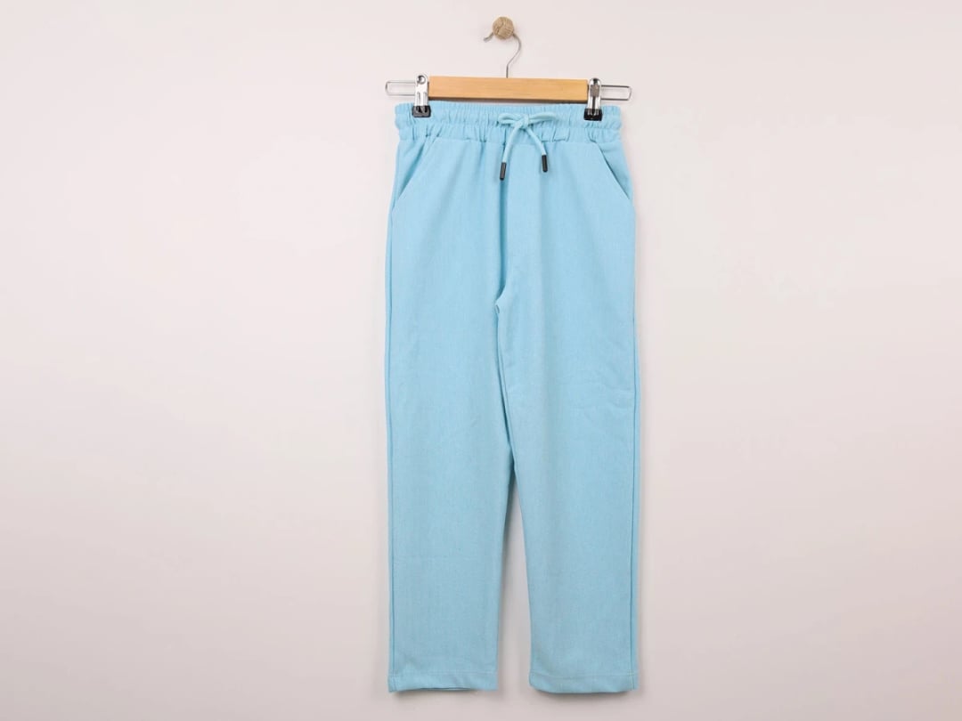 Boys' Jogger Trousers - Light Blue with Herringbone Texture (Pack of 4) - CMK - by Peralane
