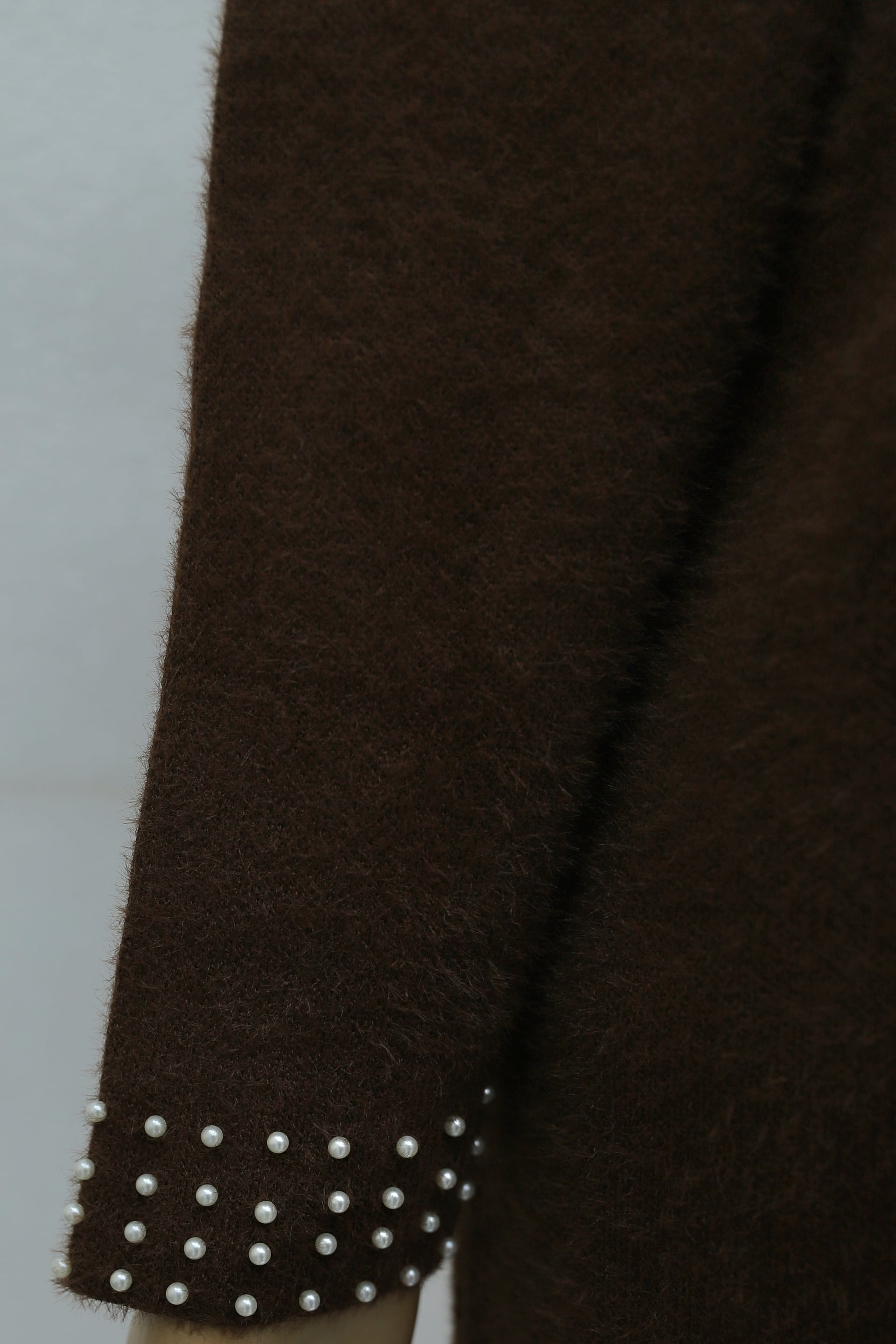 Brown Beaded Fringed Oversized Knit Tunic - Podyumplus - by Peralane - photo 7