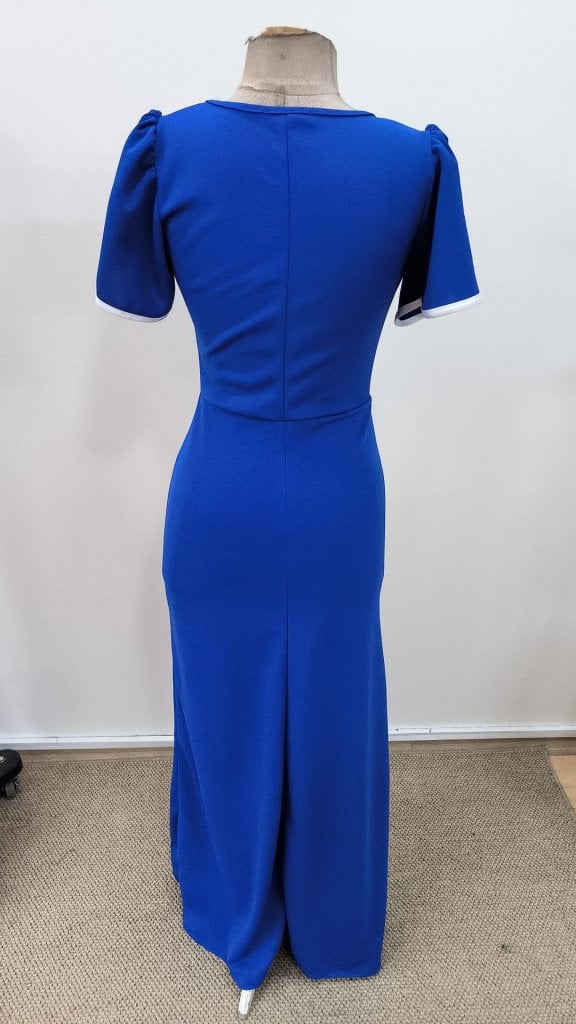 Women's Short Sleeve Square Neck Crepe Dress with Front Cross Detail - Janes - by Peralane - photo 6