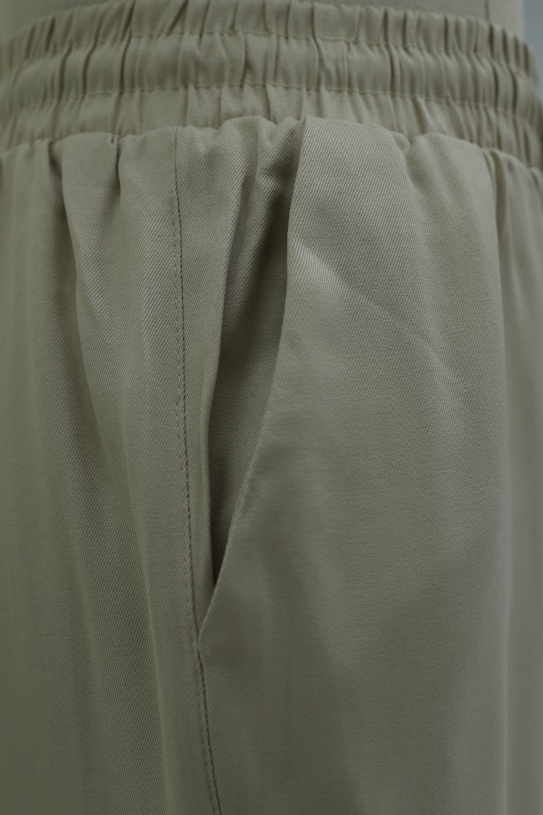 Elasticated Drawstring Linen Look Wide Leg Trousers - Stone - Podyumplus - by Peralane - photo 6