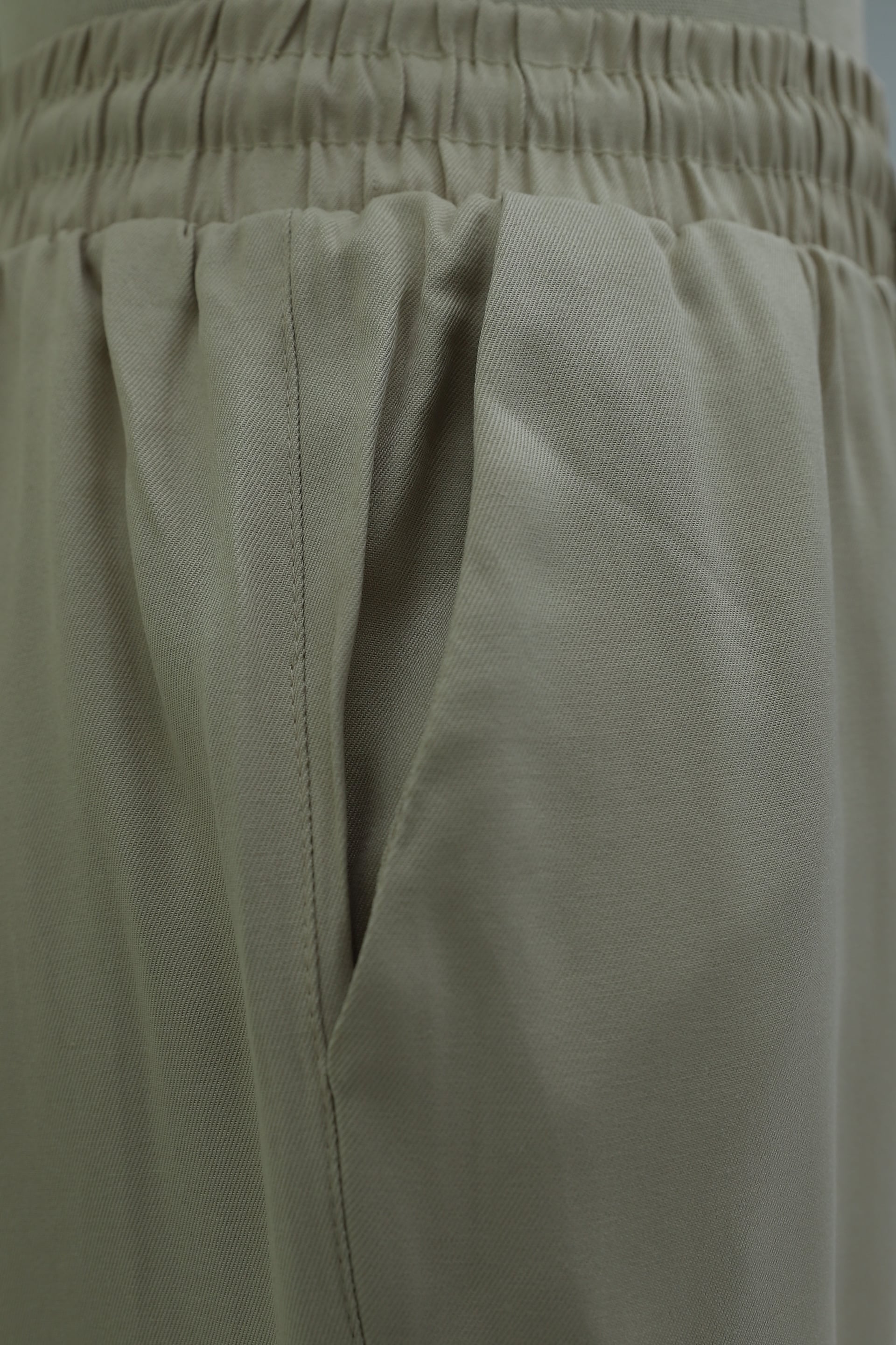 Elasticated Drawstring Linen Look Wide Leg Trousers - Stone - Podyumplus - by Peralane - photo 6