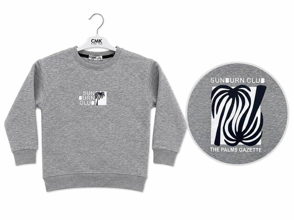 Boys' Sun Print 3-Thread Fleece Sweatshirt - CMK - by Peralane