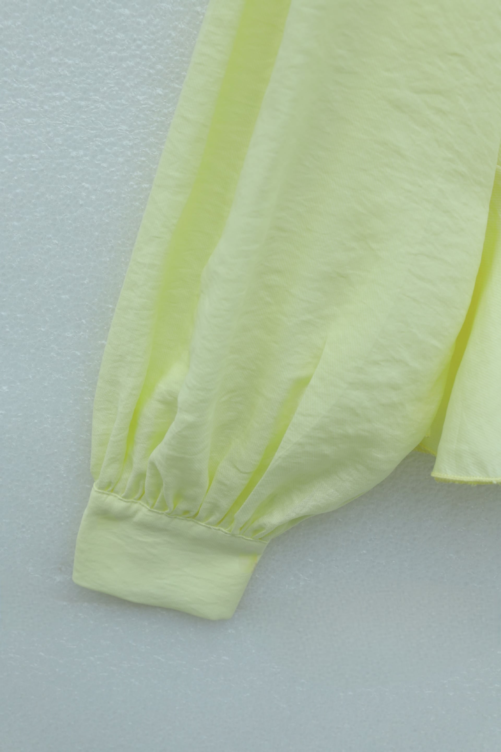 Stone-Button Peplum Blouse with Flounce Details in Yellow - Modal - Podyumplus - by Peralane - photo 6