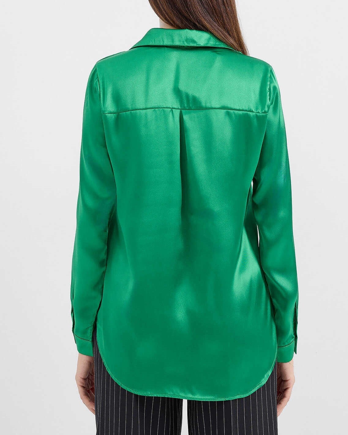 Lightweight Satin Blouse - Green - Bigdart - by Peralane - photo 3