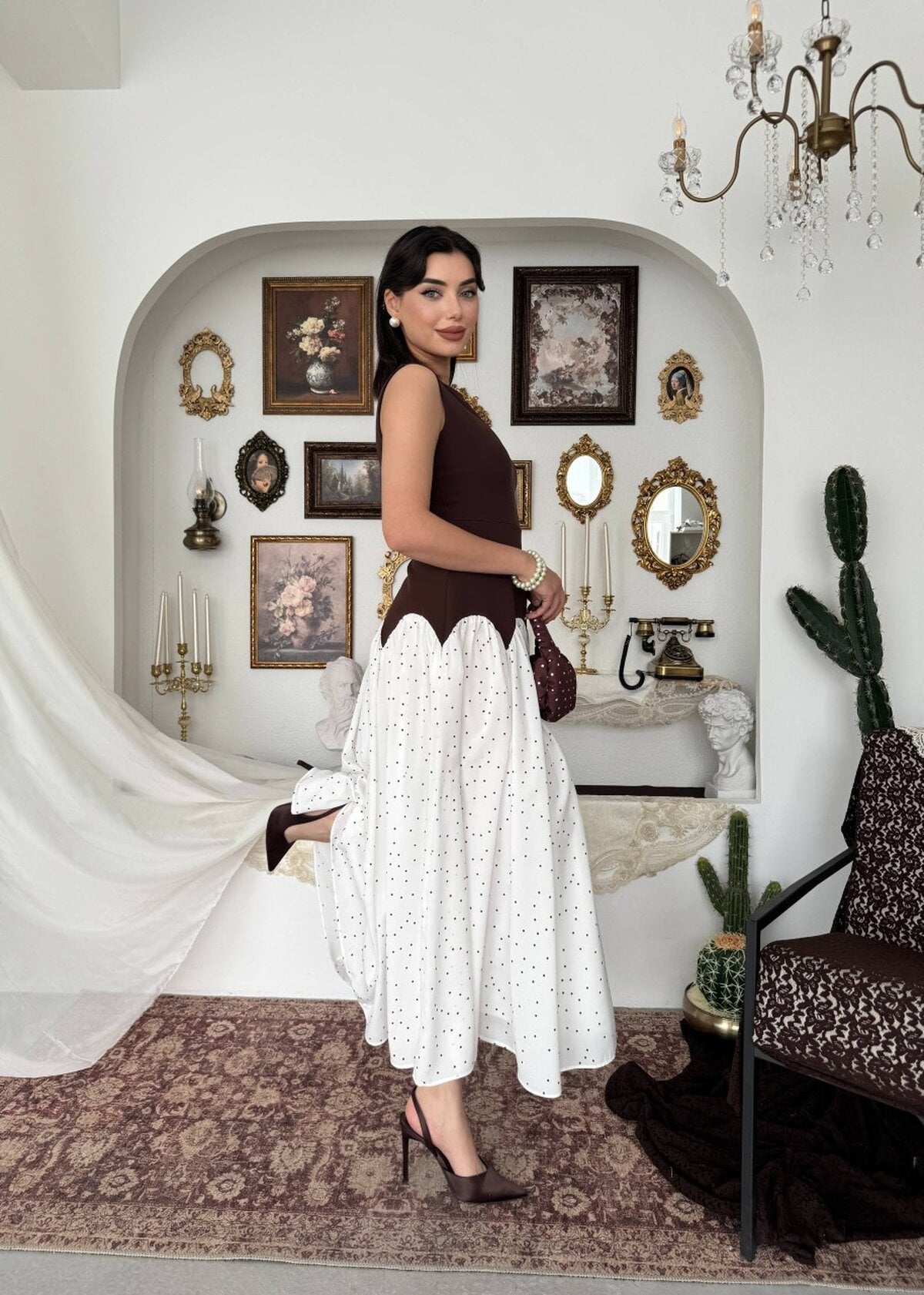 Fersa Midi Dress ETK-00918 Brown - Etika - by Peralane - photo 4