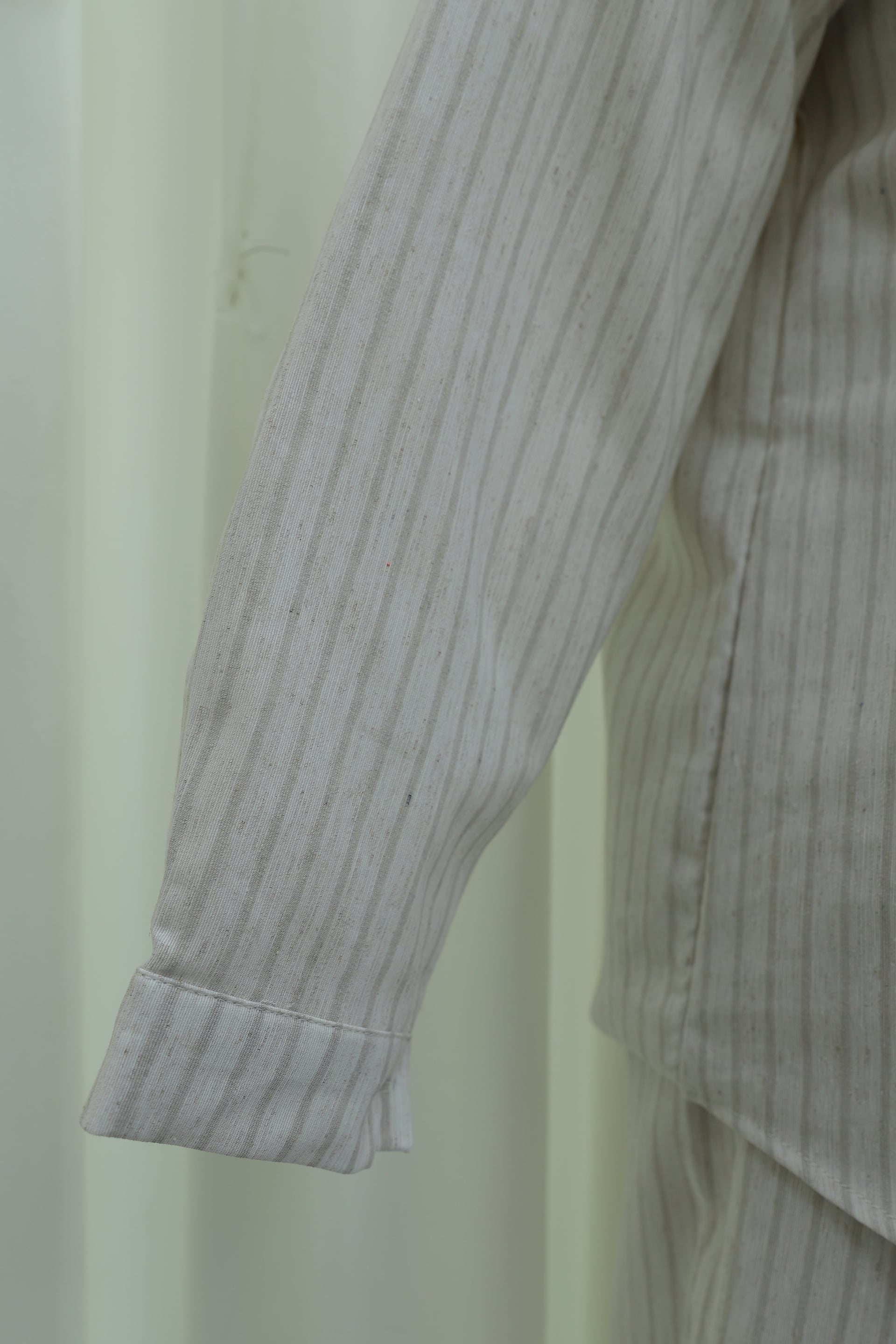 Striped Buttoned Linen Two-Piece Set with Trousers - Stone - Podyumplus - by Peralane - photo 6