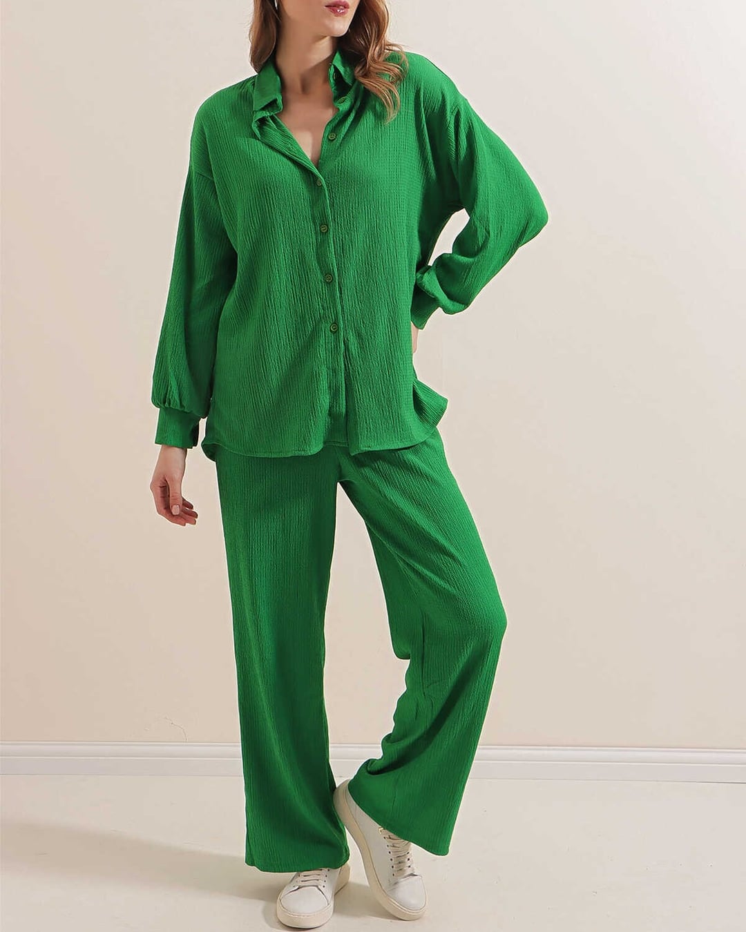 Knitted Two-Piece Set - Green - Bigdart - by Peralane - photo 3