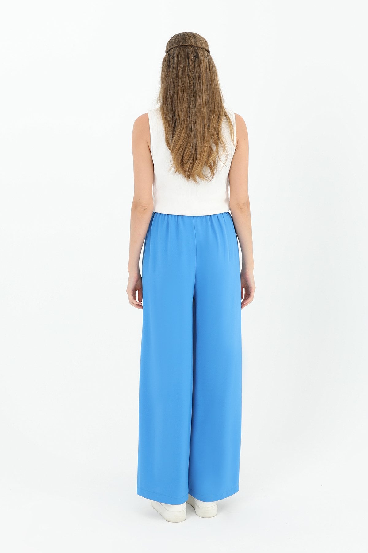 Women's Bright Blue Wide-Leg High-Waist Trousers - Puane - by Peralane - photo 3
