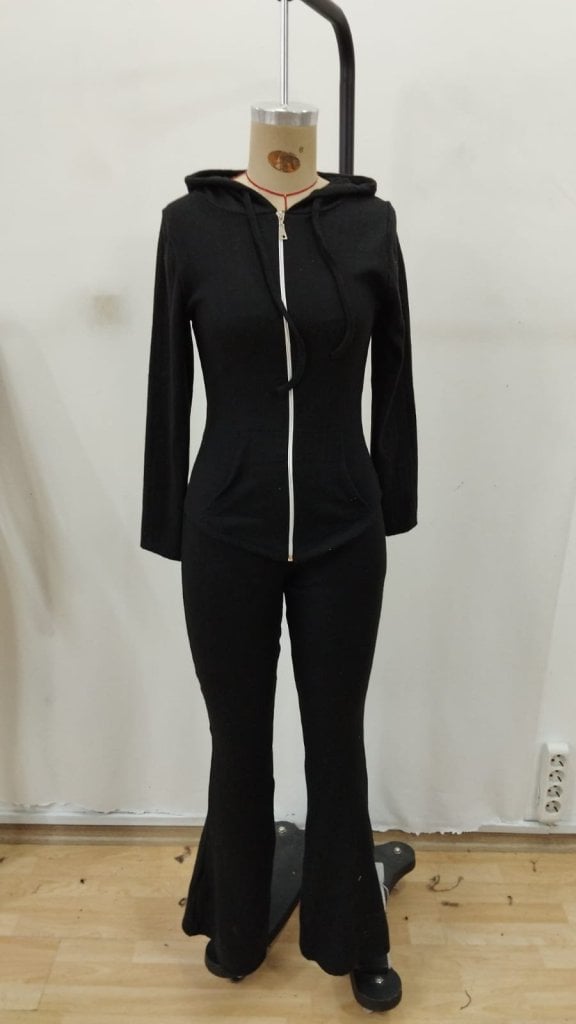 Women's Hooded Zip-Up Top and Flared Trousers Lounge Set - Janes - by Peralane - photo 5