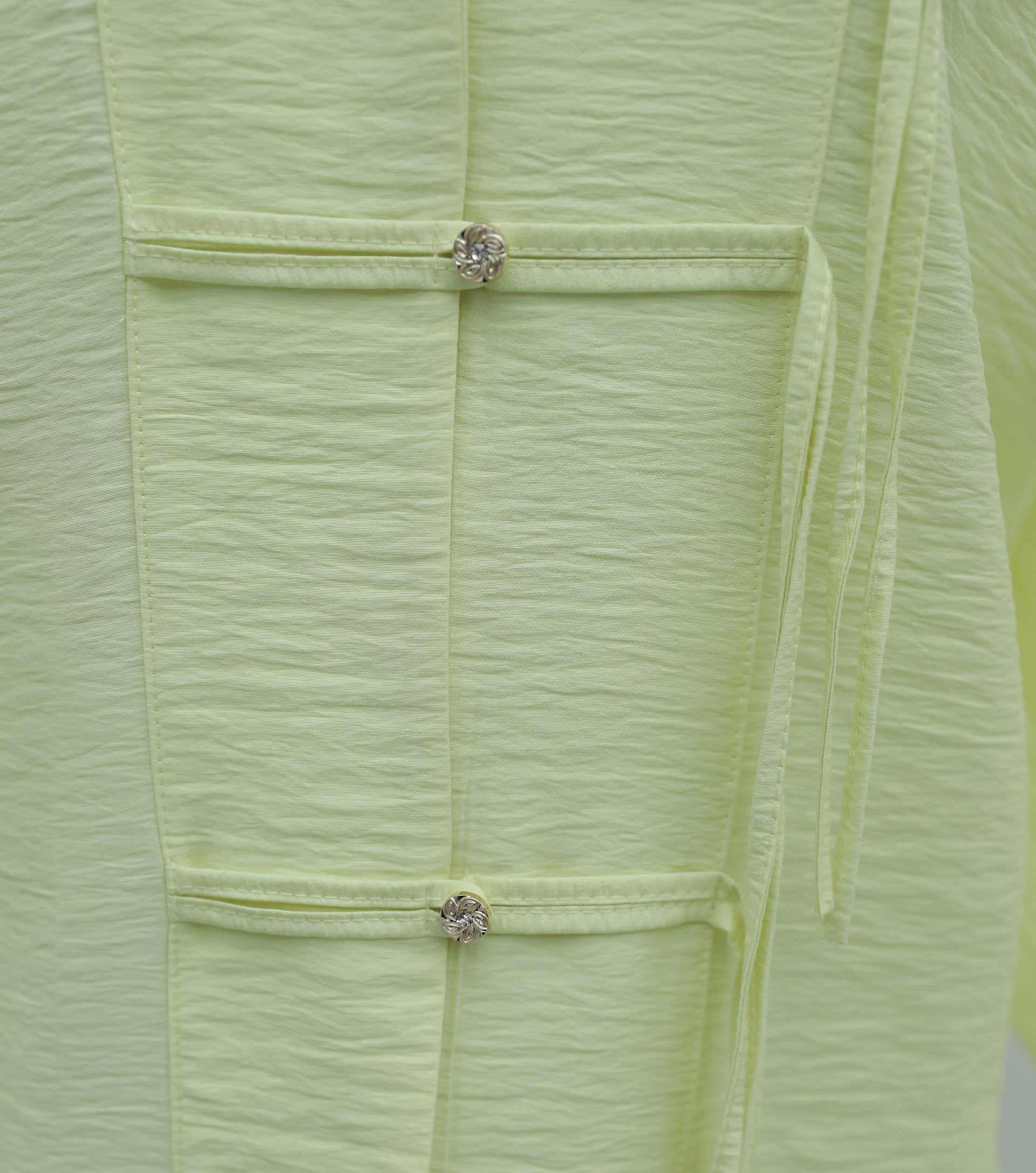 Pale Yellow Stone-Button Wide-Leg Tunic and Trousers Set - Podyumplus - by Peralane - photo 6