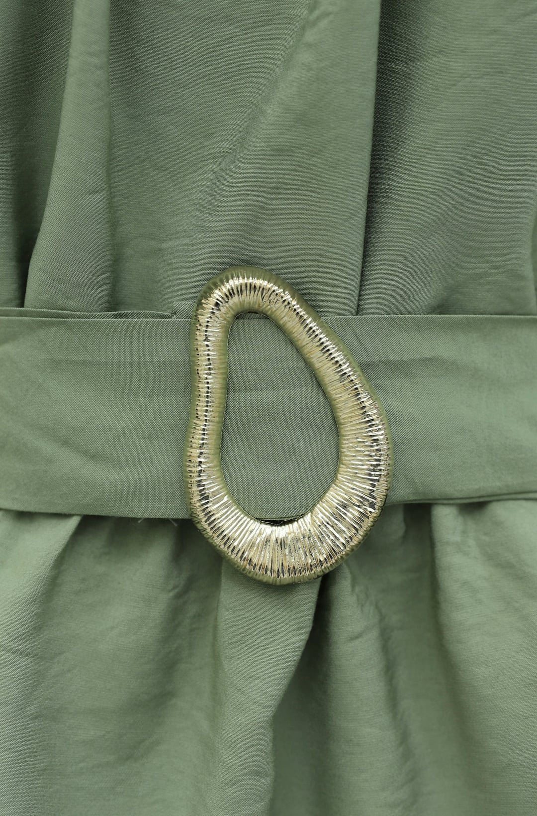Belted Tie-Neck Tiered Poliviscose Tunic - Olive - Podyumplus - by Peralane - photo 6
