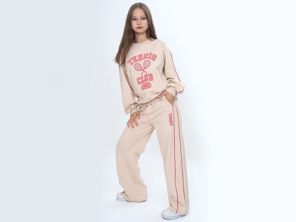 Tennis Club Print 2-Piece Girls' Set - Vizviz - by Peralane