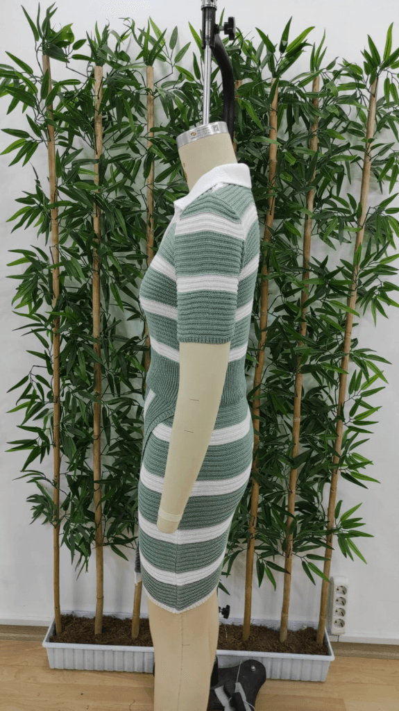 Women's Striped Knit Co-ord Set with Cropped Polo Top and Mini Skirt - Janes - by Peralane - photo 8